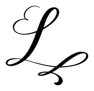 Vector calligraphy hand drawn letter L icon logo. Script font. style Handwritten Stock Illustration