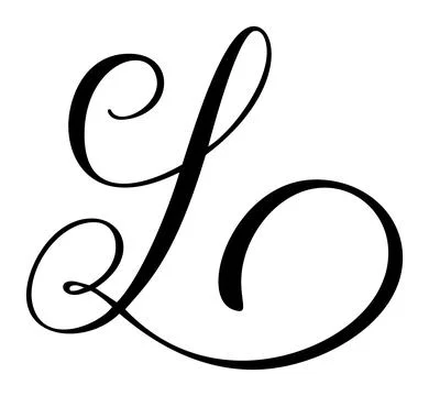 Vector calligraphy hand drawn letter L icon logo. Script brush Handwritten style Stock Illustration