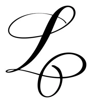 Vector calligraphy hand drawn letter L icon logo. Script brush Handwritten style Stock Illustration