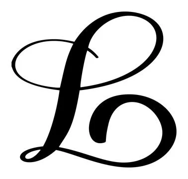 Vector calligraphy hand drawn letter L icon logo. Script brush Handwritten style Stock-Illustration