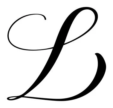 Vector calligraphy hand drawn letter L icon logo. Script brush Handwritten style Stock Illustration