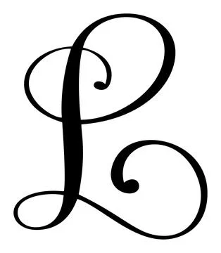 Vector calligraphy hand drawn letter L icon logo. Script brush Handwritten style Stockillustratie