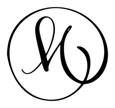 Vector calligraphy hand drawn letter M icon logo. Script font. style Handwritten 스톡 일러스트
