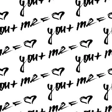 Vector calligraphy. Hand drawn lettering poster. Romantic theme. Stock Illustration