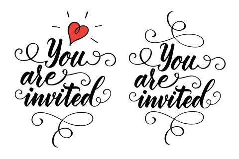Vector calligraphy hand drawn lettering wedding phrase. Print illustration Stock Illustration