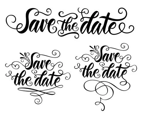 Vector calligraphy hand drawn lettering wedding phrase. Print illustration Stock Illustration