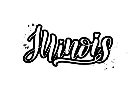 Vector calligraphy illustration isolated on white background Stock Illustration