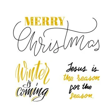 Vector calligraphy illustration isolated on white background. Stock Illustration