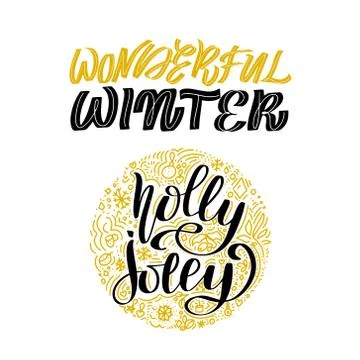 Vector calligraphy illustration isolated on white background. Stock Illustration