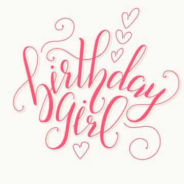 Vector Calligraphy script Quote Birthday Girl. Illustrazione stock