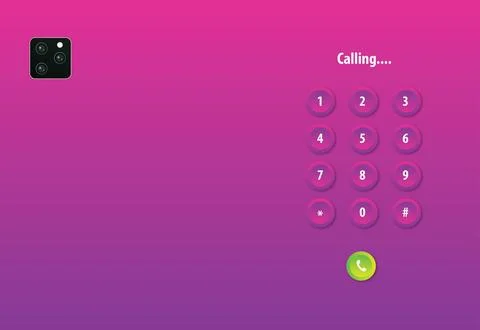 Vector, Calling, keypad, cellphone icon, social network Illustrazione stock