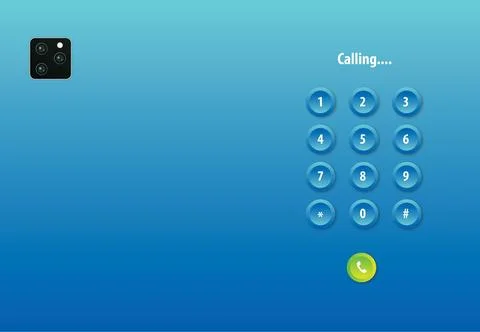 Vector, Calling, keypad, cellphone icon, social network Illustrazione stock
