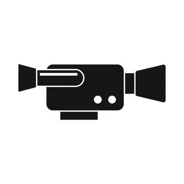 Vector camcorder black simple icon isolated on white Stock Illustration