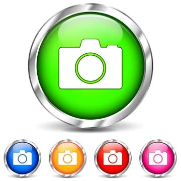 Vector camera chrome icons Stock Illustration