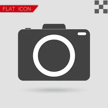 Vector camera icon Flat Style with red Stock Illustration