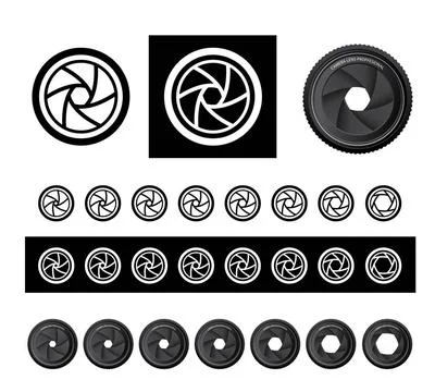 Vector camera shutter apertures vector camera shutter apertures in three s... Stock Photos