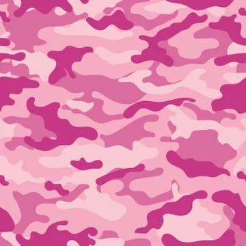 Vector camouflage pattern for clothing design. Pink camouflage military pattern Stock Illustration