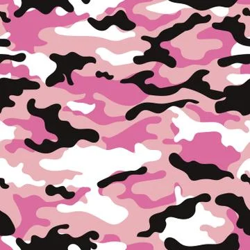 Vector camouflage pattern for clothing design. Pink camouflage military pattern Stock Illustration