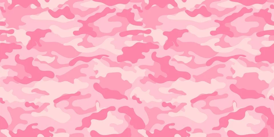 Vector camouflage pattern for clothing design. Pink camouflage military pattern Stock Illustration