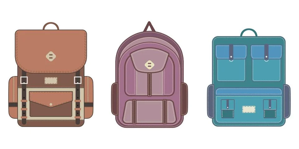 Vector Camping backpack flat style illustration Stock Illustration