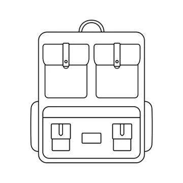 Vector Camping backpack linear illustration Stock Illustration