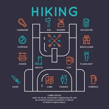 Vector camping infographics. Stock Illustration