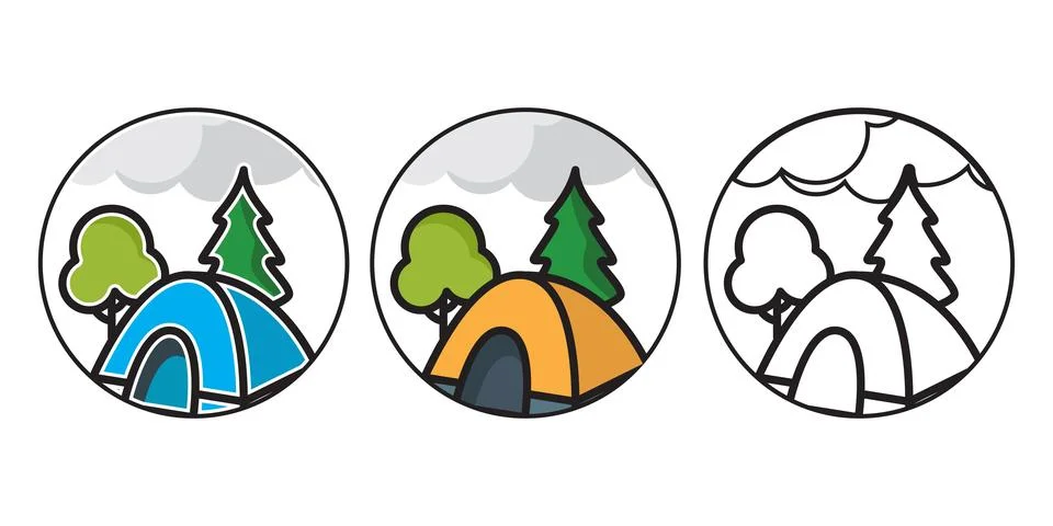 Vector camping tent logo Stock Illustration
