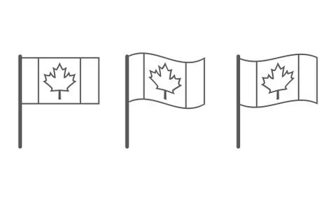 Vector Canadian flag icon set Stock Illustration