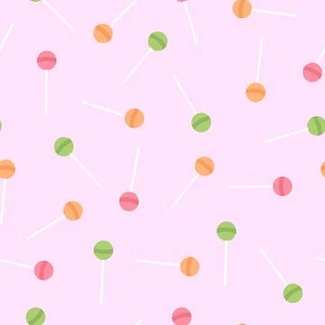 Vector candies seamless geometric pattern. Repeatable pink background - delicate Stock Illustration