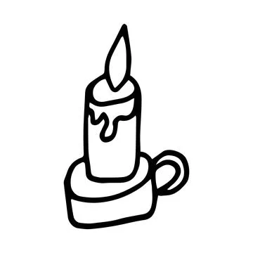Vector candle in doodle style Stock Illustration