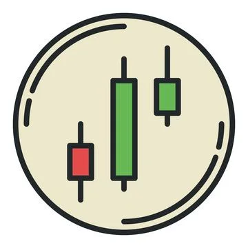 Vector Candlestick Chart Pattern in Circle colored icon or sign Illustrazione stock