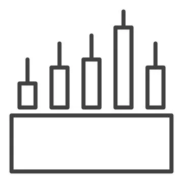 Vector Candlestick Chart Trading Analysis icon or sign in outline style Illustrazione stock
