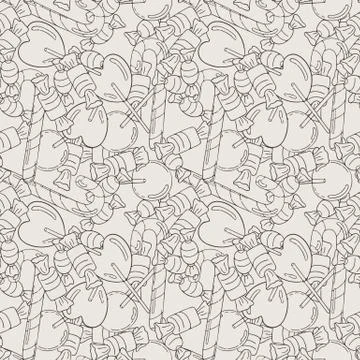 Vector Candy and Lollipop Seamless Pattern Stock Illustration