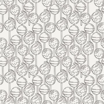 Vector Candy and Lollipop Seamless Pattern. Sweet Party Texture Illustrazione stock