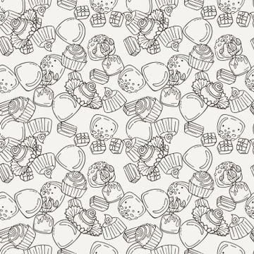 Vector Candy and Lollipop Seamless Pattern. Sweet Party Texture Illustrazione stock