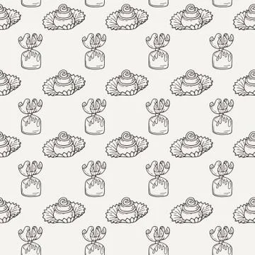 Vector Candy and Lollipop Seamless Pattern. Sweet Party Texture 스톡 일러스트