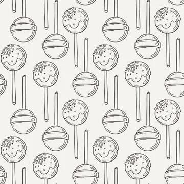 Vector Candy and Lollipop Seamless Pattern. Sweet Party Texture 库存插图