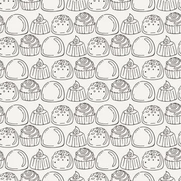 Vector Candy and Lollipop Seamless Pattern. Sweet Party Texture Illustrazione stock