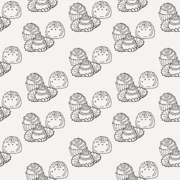 Vector Candy and Lollipop Seamless Pattern. Sweet Party Texture 库存插图