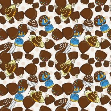 Vector Candy and Lollipop Seamless Pattern. Sweet Party Texture Illustrazione stock