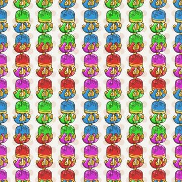 Vector Candy and Lollipop Seamless Pattern. Sweet Party Texture Stock Illustration