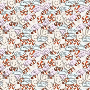 Vector Candy and Lollipop Seamless Pattern. Sweet Party Texture Stock Illustration