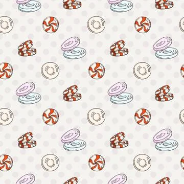 Vector Candy and Lollipop Seamless Pattern. Sweet Party Texture イラスト素材
