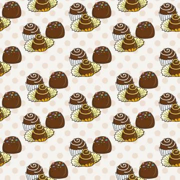 Vector Candy and Lollipop Seamless Pattern. Sweet Party Texture イラスト素材