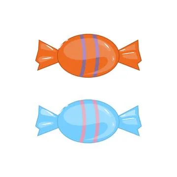 Vector candy blue and red isolate don a white background. Stock Illustration