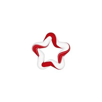 Vector candy cane star shaped frame with red and white stripes. Stockillustratie