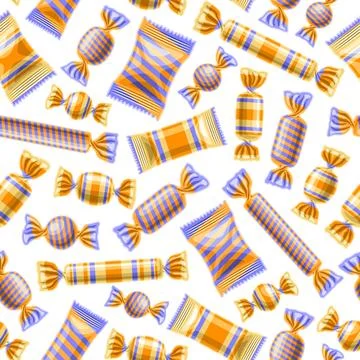 Vector Candy Seamless Pattern Ilustración de archivo