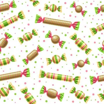 Vector Candy Seamless Pattern Stock Illustration