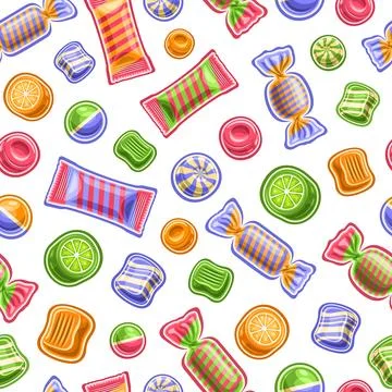 Vector Candy Seamless Pattern Illustrazione stock