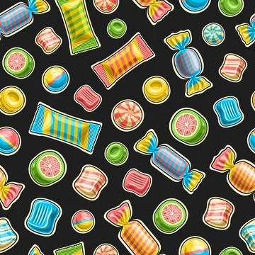 Vector Candy Seamless Pattern Stock Illustration